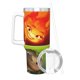 thumbnail image 3 of Elemental Vaso aislado de acero inoxidable con asa, diseño temático, regalo para familia, amigos y fans; incluye pajita y encaja en el portavasos estándar, 40 oz, 3 of 6