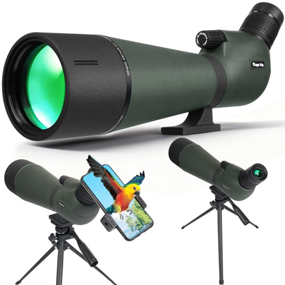Telescopio de observación BIBIRE 25‑75x 80 mm con trípode y adaptador para móvil