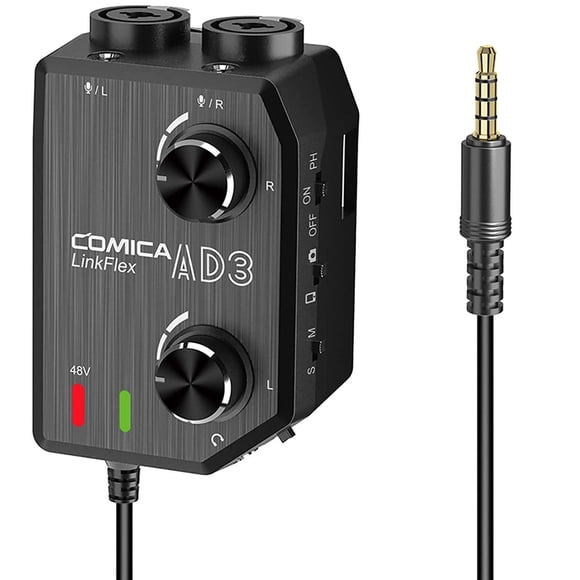 Mezclador de audio COMICA LINKFLEX.AD3 de 2 canales XLR/3,5 mm