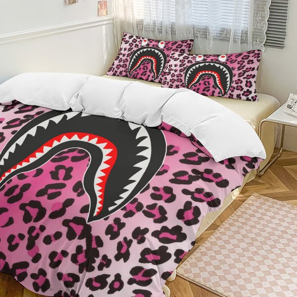 Fade Leopard Bape Shake Camo Comforter Set Soft 3 Pcs Twin Bedding Sets Thicken for All Season