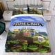 thumbnail image 4 of Minecraft Conjunto de sábanas temático, trío de piezas, cómodo y amigable con la piel, diseño único, regalo de decoración para el hogar para familiares, amigos y fans,135X200cm, 4 of 6