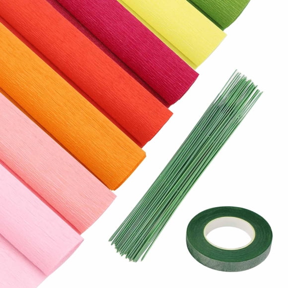 Kit DIY de Papel Crepé humyeam – Colores Arcoíris – Floral