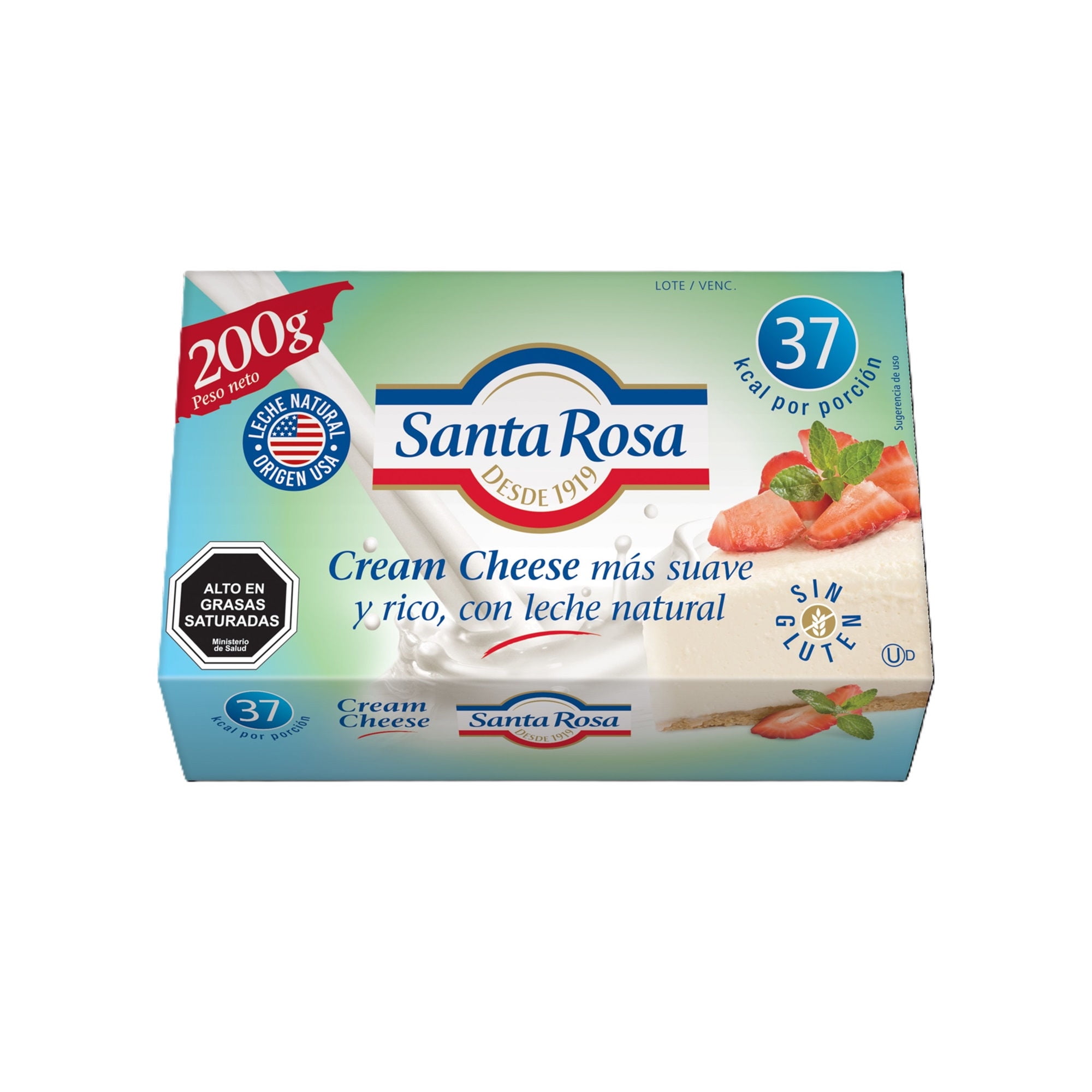 Queso Crema Americano Untable 200 g Santa Rosa