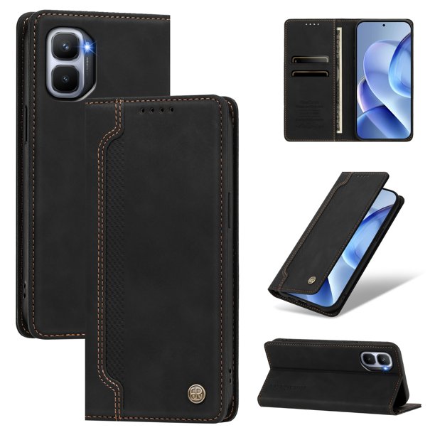 Funda Billetera para Infinix GT 50 Pro Imán y Resistente Negro