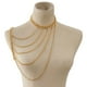 thumbnail image 2 of Cadena Para El Cuerpo Multi Capas Un Hombro Joyas Borlas Collares Dorado A, 2 of 3