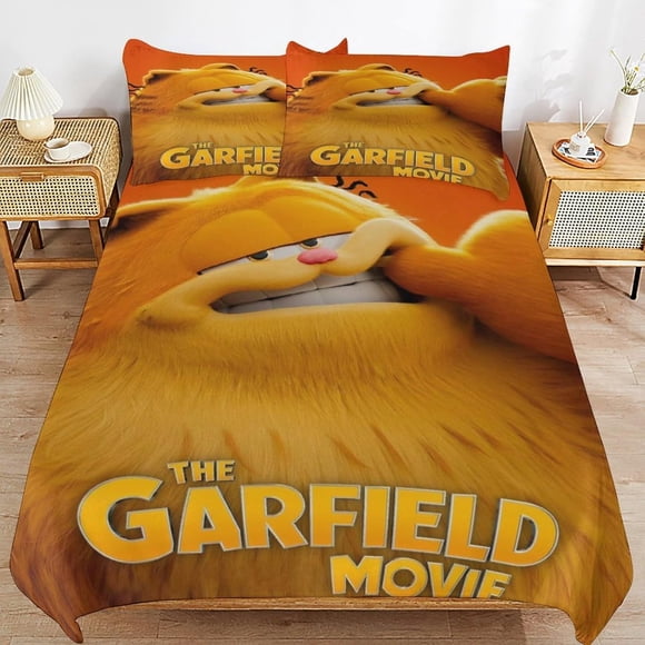 Cartoon Cat Three Piece Bedding Soft Cute Bed Suit