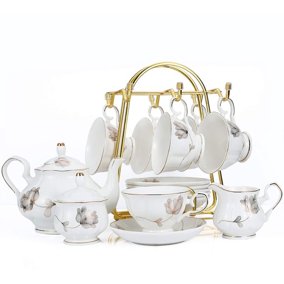 Juego de té CHENP.HMC de porcelana cerámica de 22 piezas para 6 personas