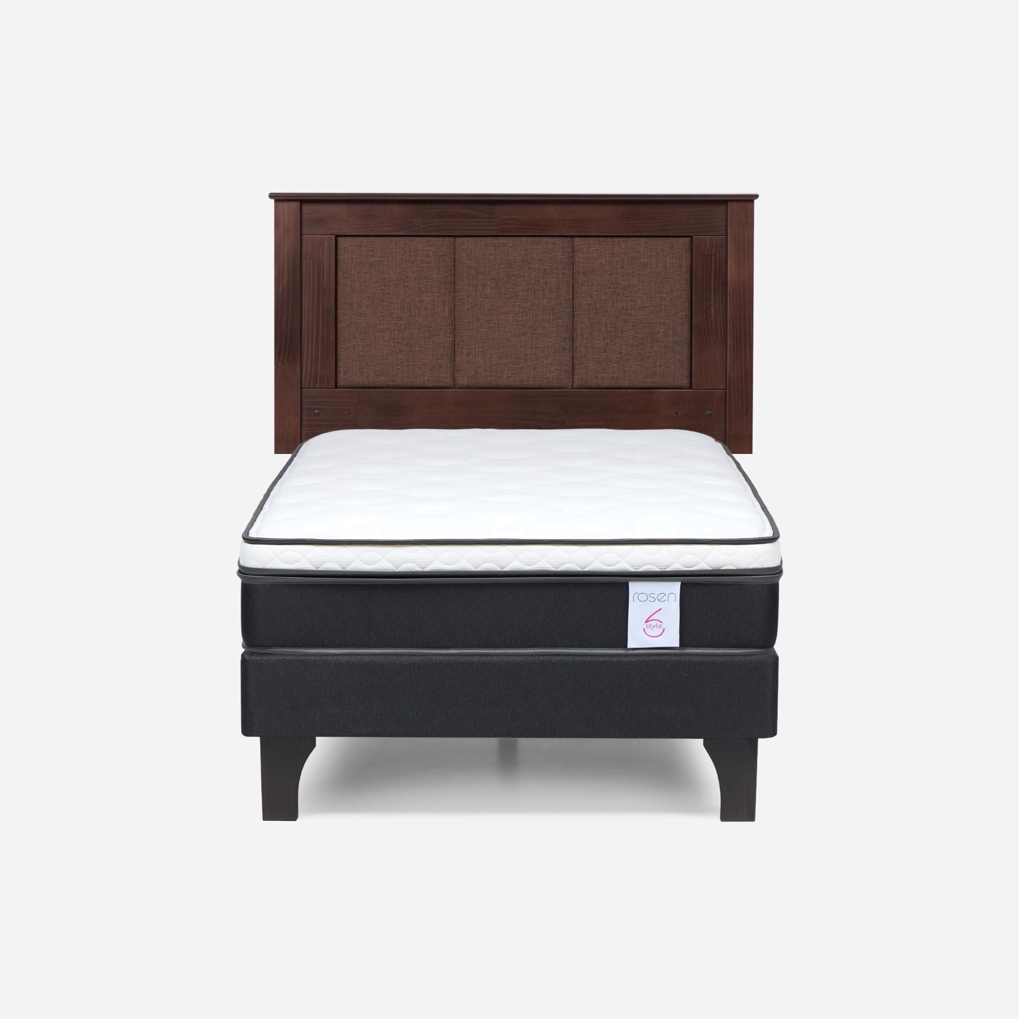 Cama Europea New Style 6 Respaldo Rachel 1.5 Plazas