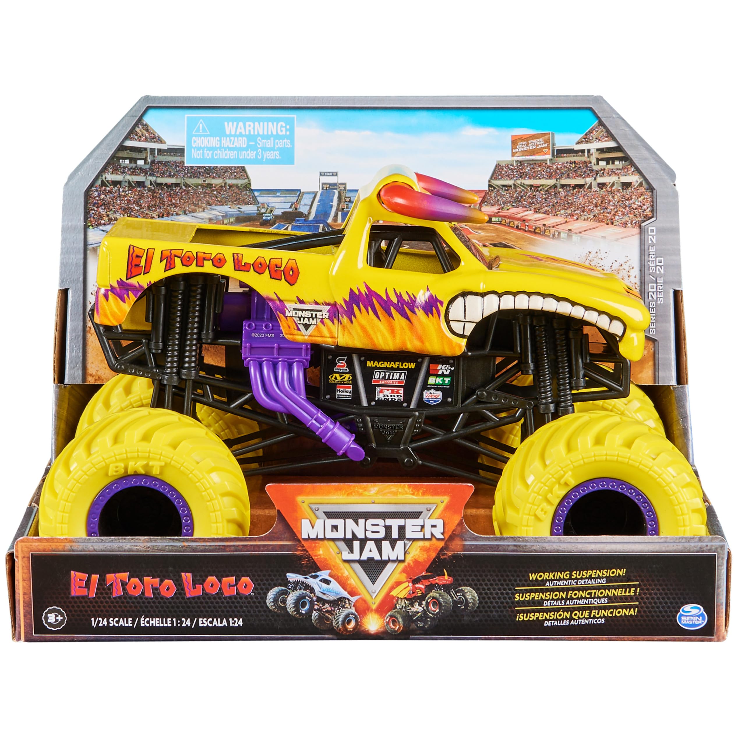 Monster Truck Fundido A Presión De Coleccionista Monster Jam El Toro Loco 1:24