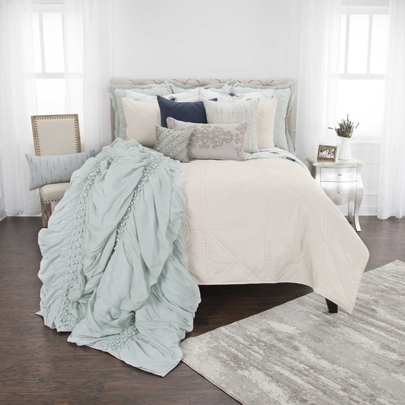 Colcha Rizzy Home BQ4835 de Poliéster 90x92 cm Marrón/Neutral