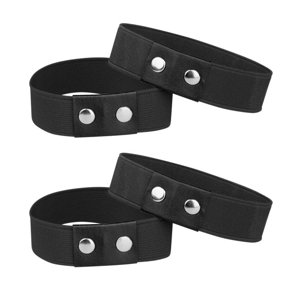 INSPIRE CHIC Correa de Zapato Desmontable para Mujer Banda Elástica Correa de Tobillo Negro Longitud Total: 20.8cm/8.19"