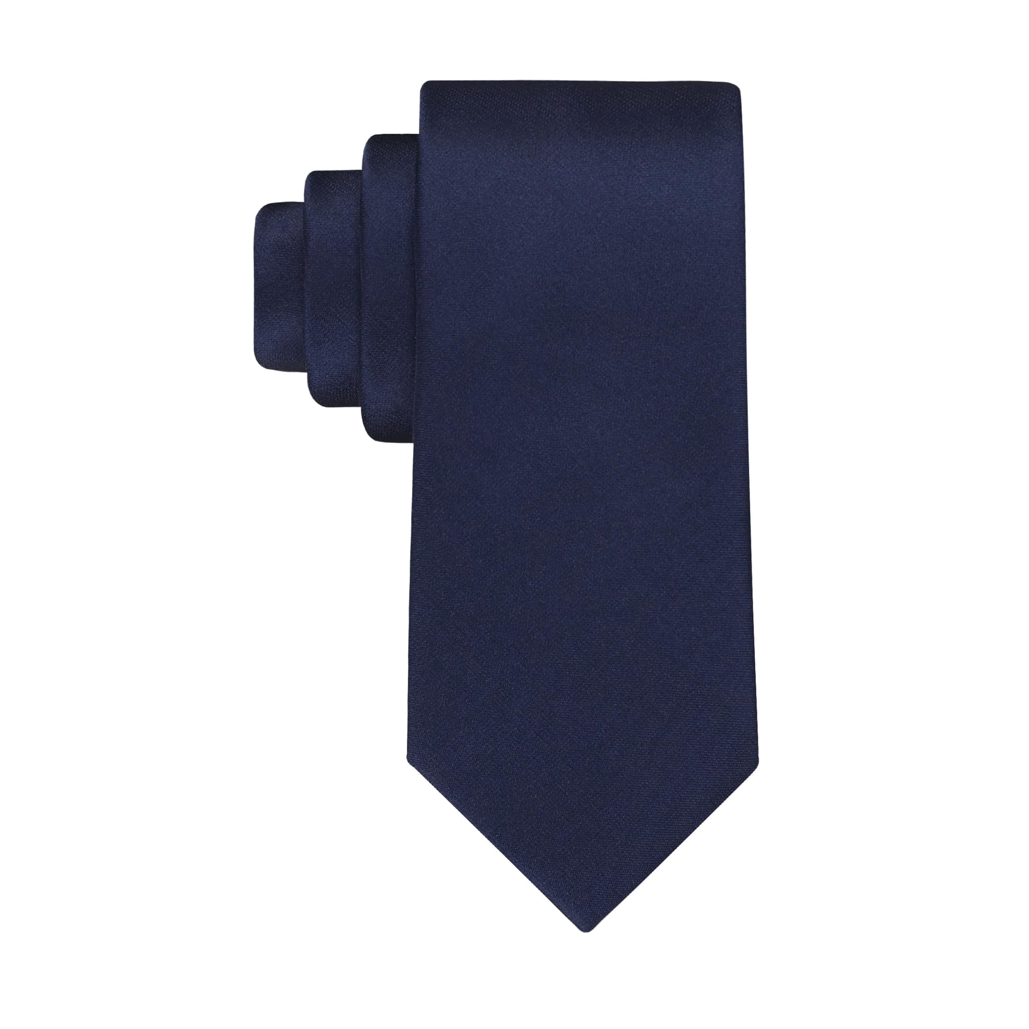 Corbata Calvin Klein Para Niño, Satinada, Lisa, Delgada, Azul Marino