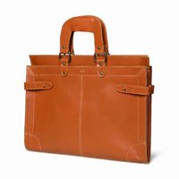 Maletín Ejecutivo Sharo Naranja Dorado Con Iniciales Doradas