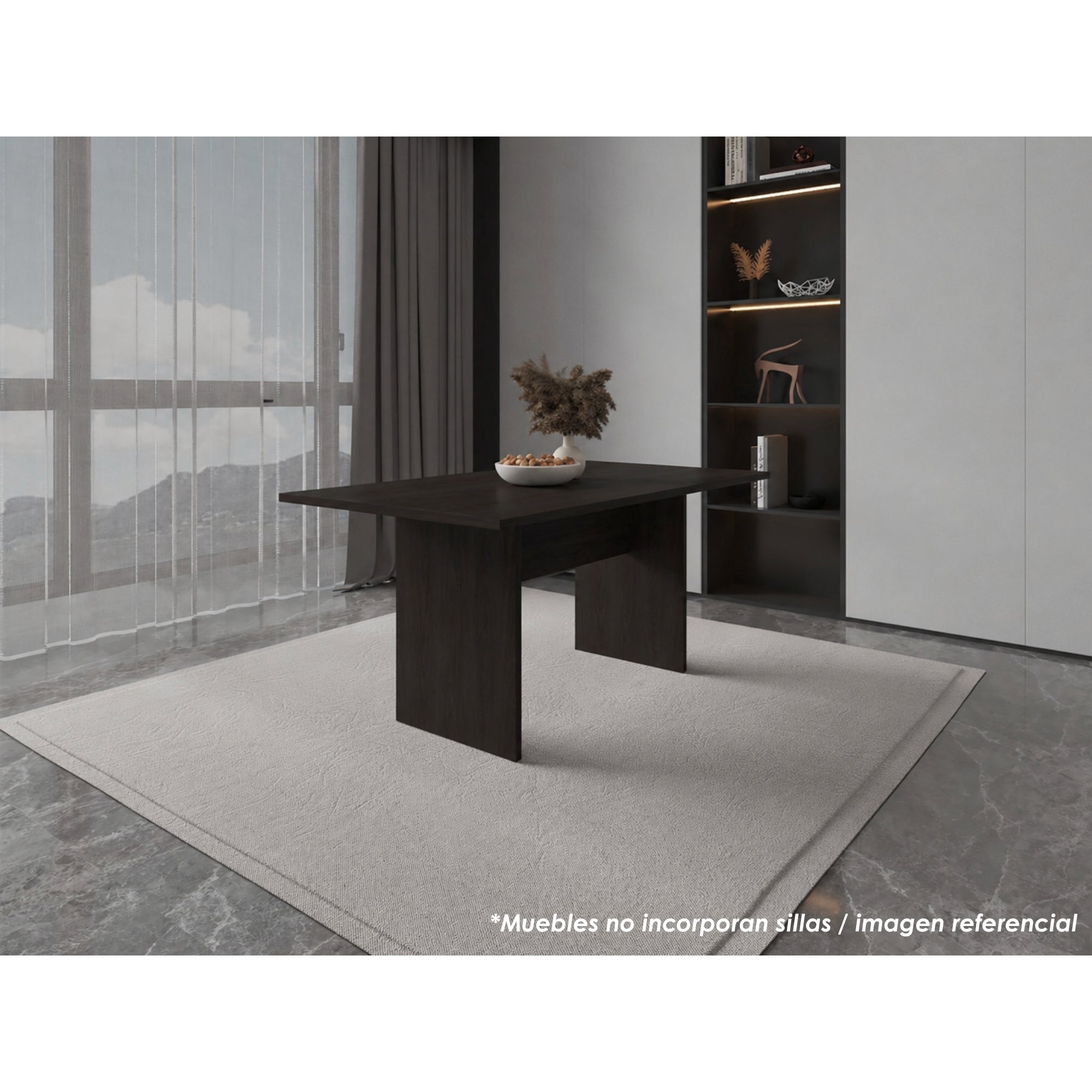 Mesa De Comedor Beijing 6 Puestos Wengue 74,6x160x90 Cm (No incluye sillas)