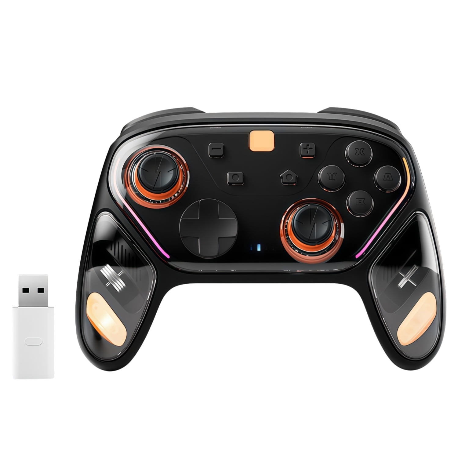 Genérico - Controlador De Juego Inalámbrico N20 Con Programación Macro Y Iluminación Rgb Para Switch2 Gaming En Pc Incluye Adaptador Usb