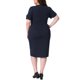 thumbnail image 3 of Vestido de talla grande para mujer, manga corta, por encima de la rodilla, vestido tubo, ropa de oficina para trabajar, 2X azul marino, 3 of 6