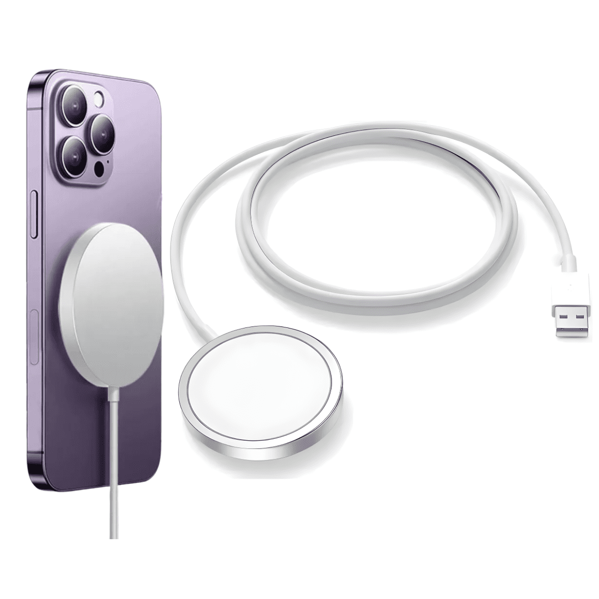 Genérico - Cargador Inalámbrico Magnetico Para Iphone Magsafe 15w Usb