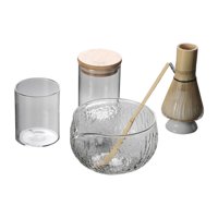 Bothyi - Juego De Cuencos De Matcha De Vidrio, Taza De Té De Regalo Con Pico Vertedor Para Cocina Y Oficina