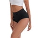 thumbnail image 4 of INSPIRE CHIC Ropa Interior de Algodón de Cintura Alta para Mujeres, Cobertura Completa, Fuerte Elasticidad, Paquete de 3, XL, 2 Negro 1 Gris, 4 of 4