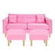 thumbnail image 1 of Sofa New Retro 3c + 2 Pouf Felpa 05 Rosado, 1 of 6