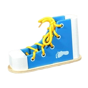 Magideal - Juguete De Zapatos Con Cordones De Madera, Cordones De Zapatos Para Niños, Práctica De Atar Cordones De Zapatos Para Niños, Juguetes De Azul