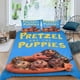 thumbnail image 2 of Pretzel y los Cachorros Conjunto de sábanas temático, trío de piezas, cómodo y amigable con la piel, diseño único, regalo de decoración para el hogar para familiares, amigos y fans,140cm *210cm, 2 of 6