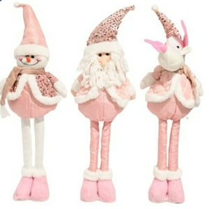 Genérico - Muñeco Navideño Patas Largas 100Cm Rosa