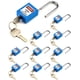 thumbnail image 1 of Candado de seguridad QWORK Lockout Tagout 10 azul con 20 llaves, 1 of 7
