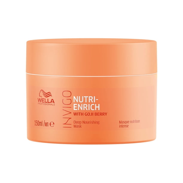 Mascarilla capilar de hidratación profunda Wella Professionals Invigo Nutri-Enrich de 150 ml, ideal para nutrir y restaurar el cabello seco o dañado.