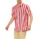 thumbnail image 4 of INSPIRE CHIC Camisa de Hombre a Rayas de Manga Corta con Bloque de Color y Botones para la Playa Talla L Rojo, 4 of 7