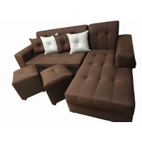 Vitelio - Sofa Seccional L 3 Cuerpos Café