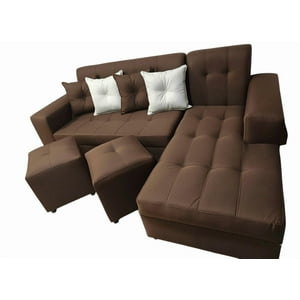 Vitelio - Sofa Seccional L 3 Cuerpos Café