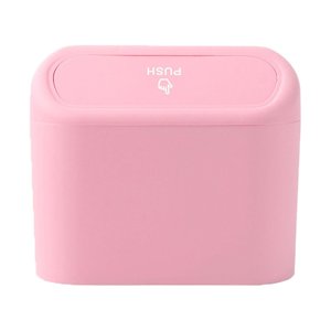 Magideal - Bote De Basura Negro Para Automóvil, Bote De Basura Para Automóvil, Bote De Basura Para Automóvil Con Tapa, Bote De Basura Para Vehículo Para Automóvi Rosa