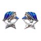 thumbnail image 1 of Aros Unicornio Azul Y Estrellas, Plata 925, Regalo Niña Plateado, 1 of 3