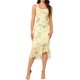 thumbnail image 1 of INSPIRE CHIC Vestido ajustado floral de verano para mujer sin mangas con cuello cuadrado y malla fruncida cola de pez XL Amarillo, 1 of 6