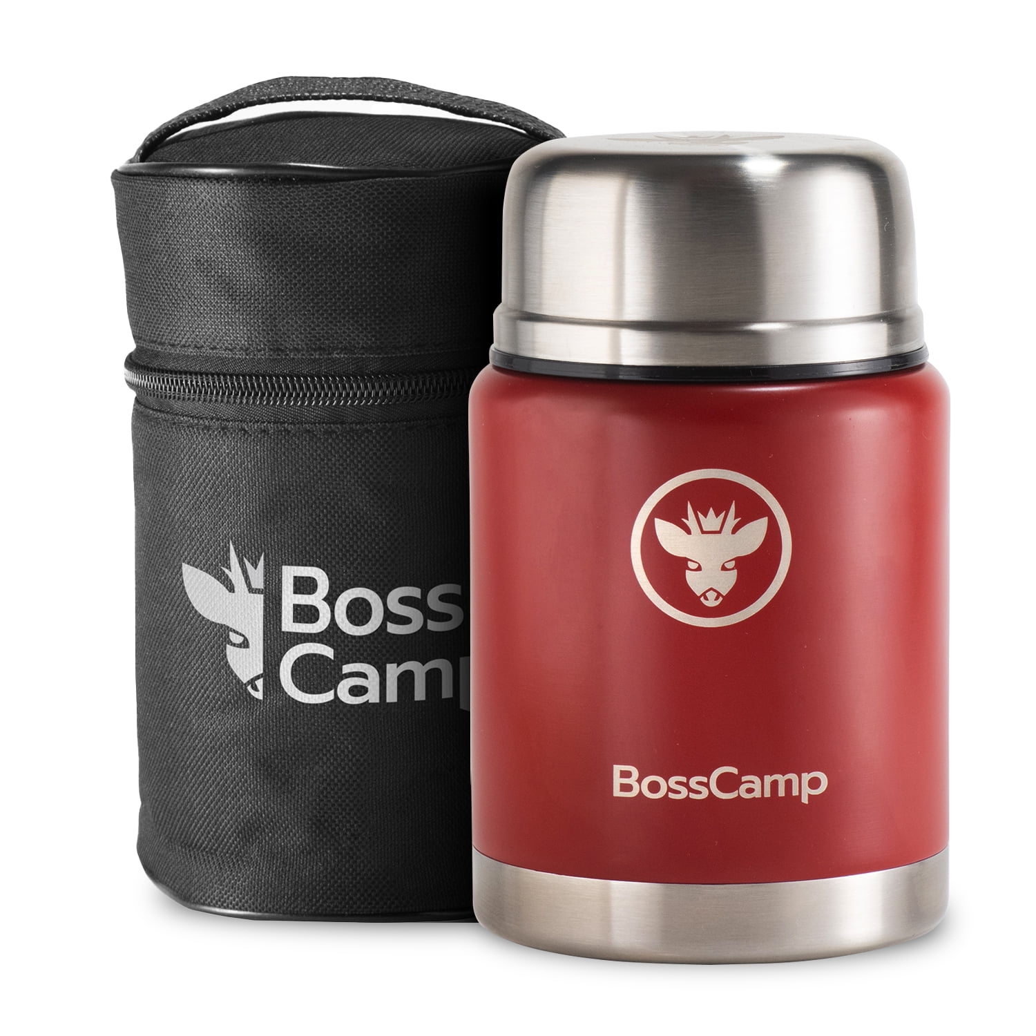Termo Comida Bosscamp 500 Ml Rojo Acero Inoxidable Bolso Térmico Cuchara