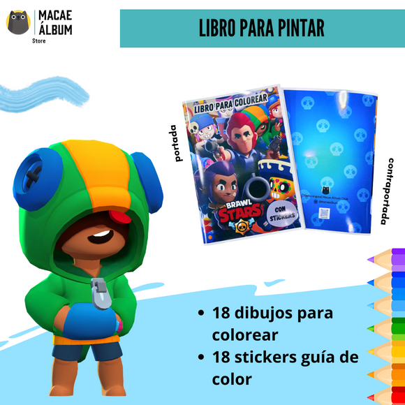 Libro para pintar Brawl Stars con stickers