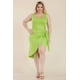 thumbnail image 5 of Vestido Midi De Talla Grande Con Lazo Lateral Y Parte Delantera Cruzada De Color Liso, 5 of 5