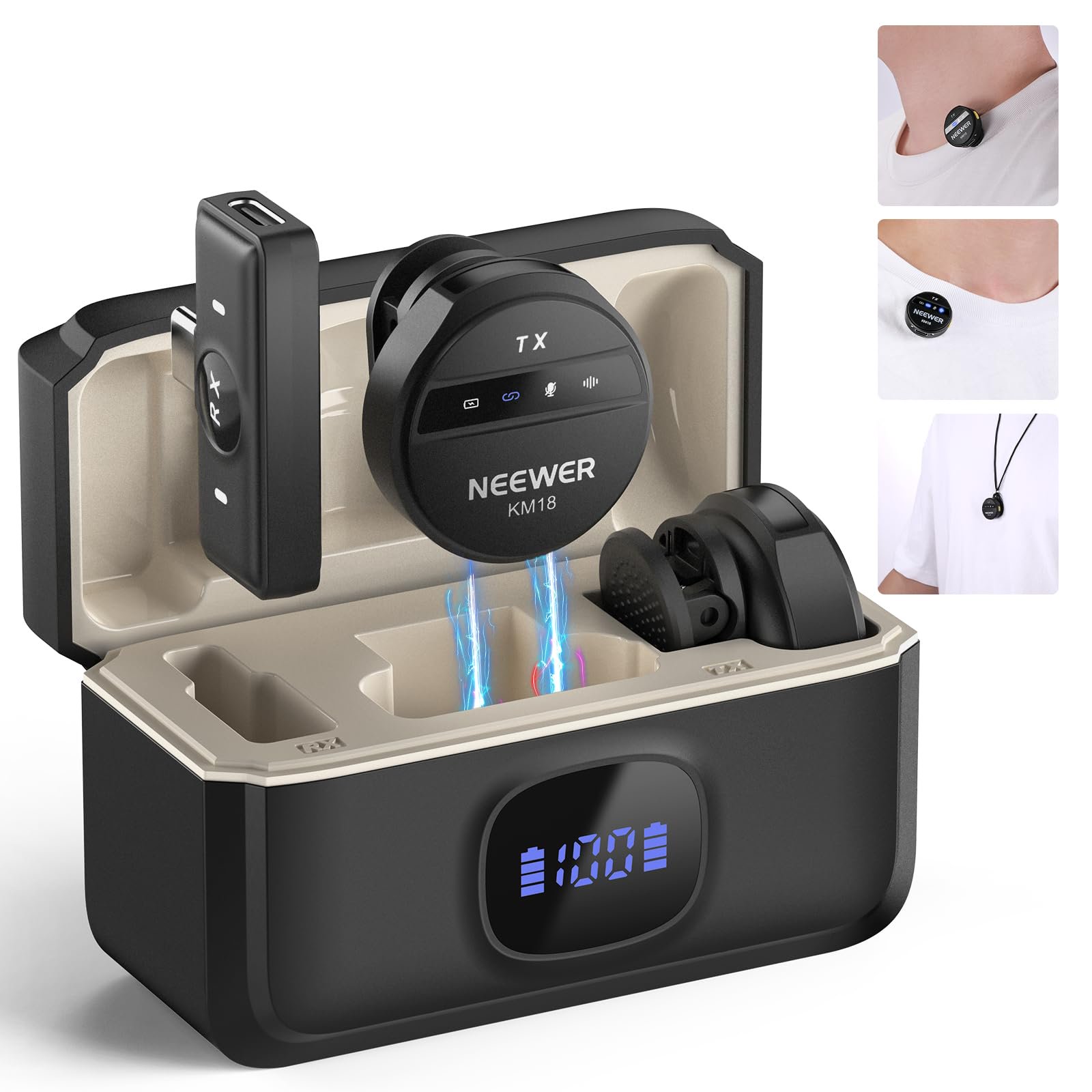 Micrófono Lavalier Inalámbrico Neewer M18 Usb-c Con Funda 24h