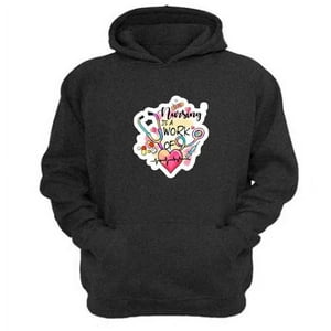 Genérico - Polerón Canguro Enfermera Gris Oscuro Talla Xs Unisex