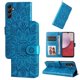 thumbnail image 1 of Funda tipo cartera FOXDOCK para Samsung Galaxy A14 5G , diseño girasol en relieve, cuero PU, cierre magnético, soporte y tarjetero, 1 of 5
