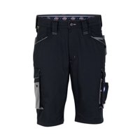 T-World - Pantalón Corto Cargo Hombre Gabardina Durable Multibolsillo Negro/Gris Claro