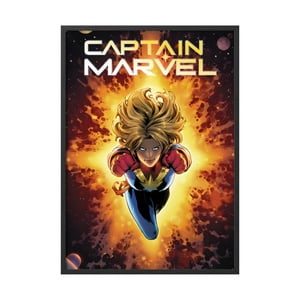 Creango - Cuadro Poster Enmarcado Capitana Marvel Decorativo