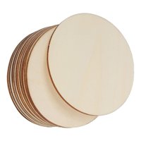 Bothyi - 10 Uds. De Piezas De Madera Sin Terminar, Rodajas De Madera En Blanco Para Manualidades Diy, Hojas De Madera Para Manualidades, Círculo