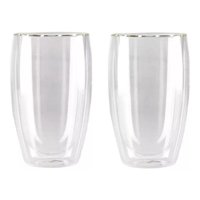 Genérico - Set 2 Vasos Latte Glasso 473Ml - Doble Pared Vidrio Café