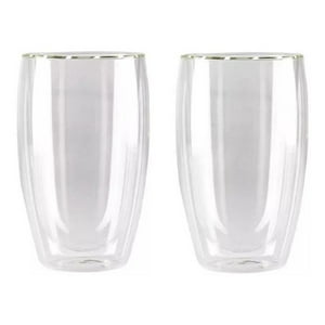 Genérico - Set 2 Vasos Latte Glasso 473Ml - Doble Pared Vidrio Café