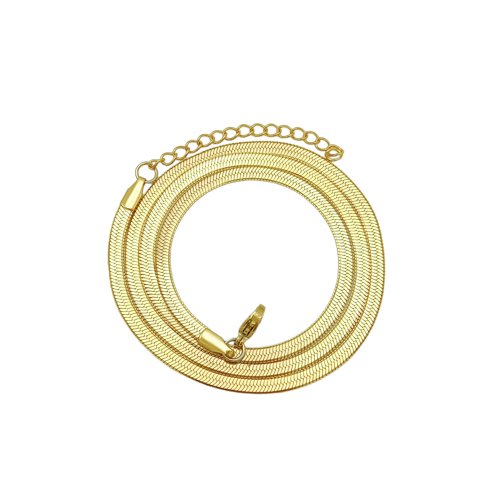 Elbauldejuma - Colgante Cadena Tejido Serpiente 3Mm Chapado En Oro 18Kl