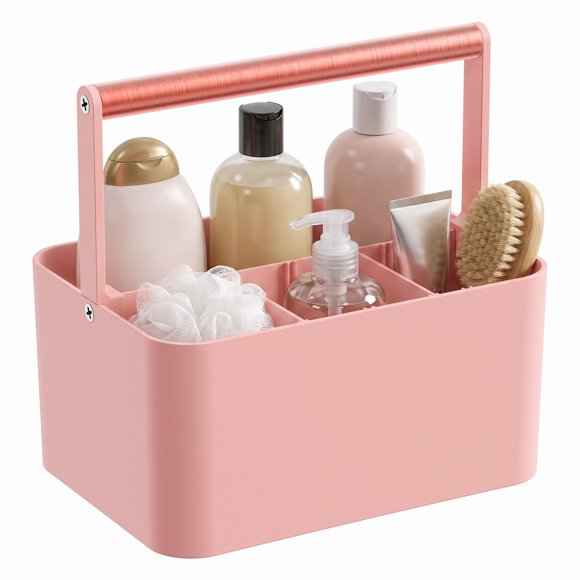 Organizador BYUNER portátil rosa de 23 cm, 4 compartimentos