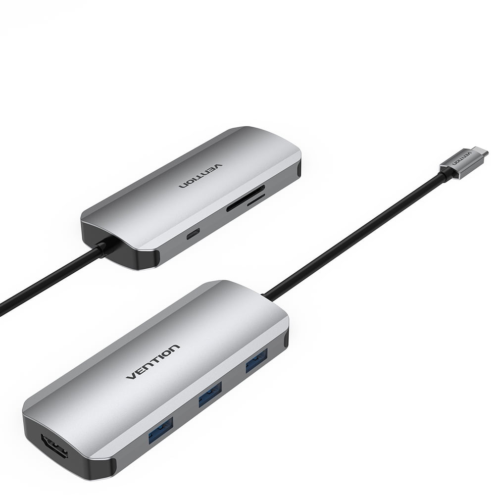 Hub 7 En 1 Usb-c A Hdmi4k/usb3.0x3/sd/tf/pd - Vention