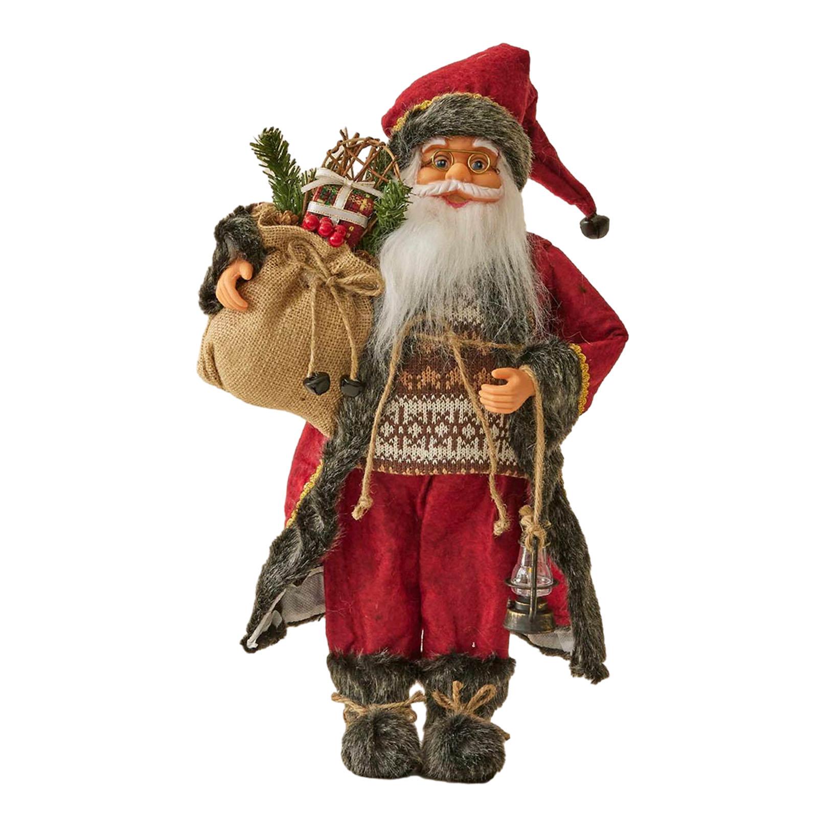 Magideal - Muñeco De Papá Noel De Pie, Decoración Navideña, Suministros Para Fiestas, Muñeco De Navidad, Adorno De Escritorio Coleccionable, Figura De Papá Noel 45 Centímetros